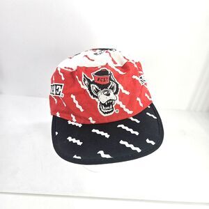 Vintage 1990 NC State Wolf Pack Hat Snapback Painters Cap Logo Licensed Clark